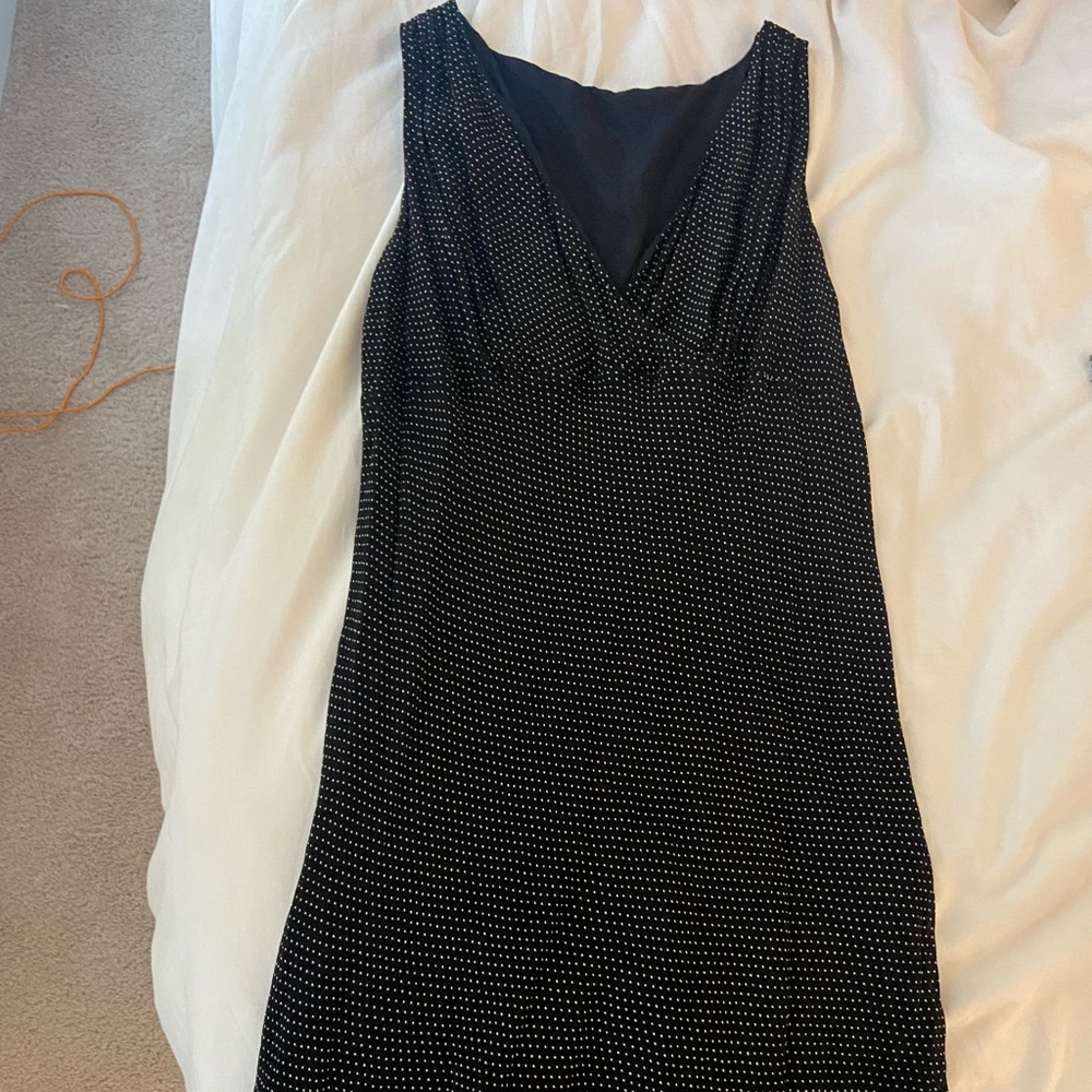 White Polka Dot Black Dress